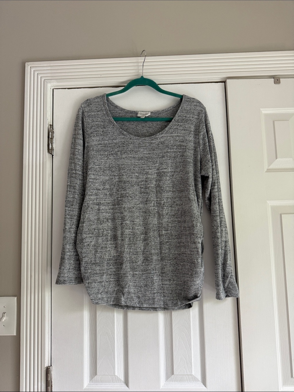 Siren Lily Heather Gray Maternity Knit Top